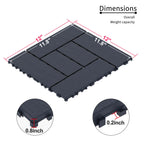 Interlocking Deck Tiles with Anti-Slip Surface - Dark Gray or Dark Brown