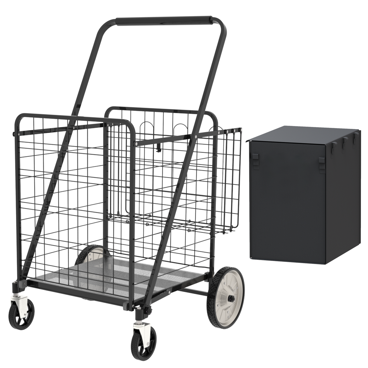 Bigger Super Jumbo Shopping Cart with Foldable Metal Frame - Metal