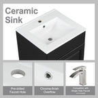 Bathroom Vanity with Sink and Adjustable Shelf - Multiple Colors