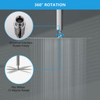Ultra Thin Square Rainfall Shower Head with 12" Coverage - Gray or Pearl Silver