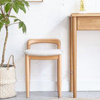 Bar Height Fabric Stool with Backless Design - Natural