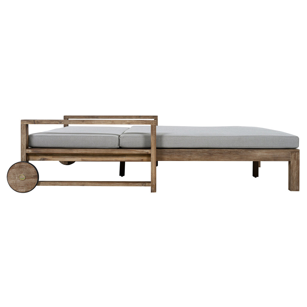 TREXM Farmhouse Wooden Outdoor Sunbed for 2 People
