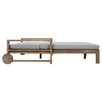 TREXM Farmhouse Wooden Outdoor Sunbed for 2 People