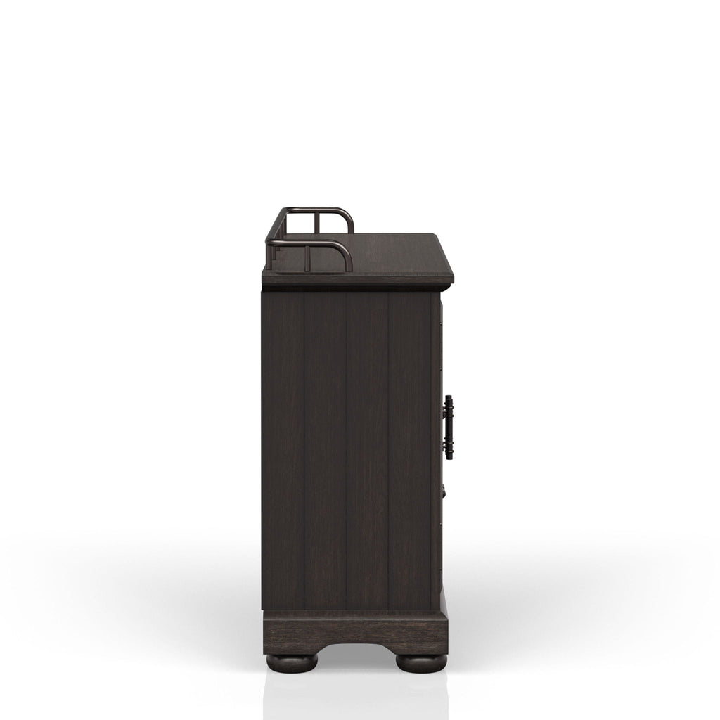 Coffee Server with Glass Storage Cabinet and Storage Drawers - Coffee Finish