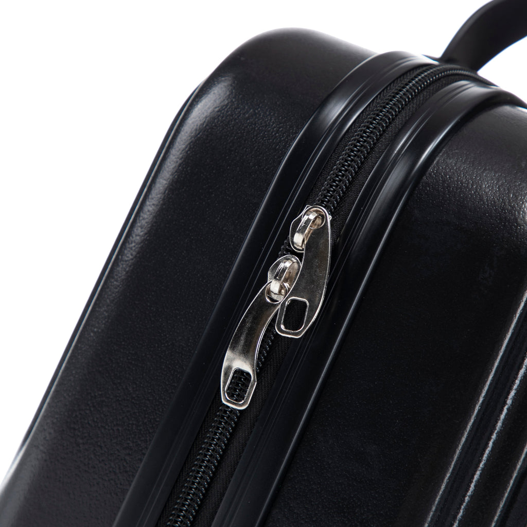 ABS Spinner Wheel Luggage Set with Cosmetic Case - Black