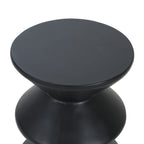 Modern Concrete Side Table with Matte Black Finish - Outdoor & Indoor