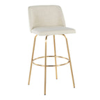 Contemporary Swivel Barstool Set with Round Footrest - Multiple Colors