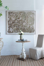 Large Cherry Blossom Canvas Art Print with Gray / White Matte Finish