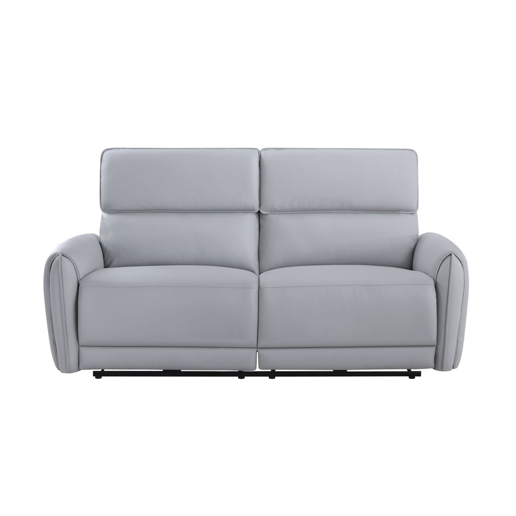 Power Motion Reclining Sofa with USB Port - Gray Faux Leather