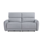 Power Motion Reclining Sofa with USB Port - Gray Faux Leather