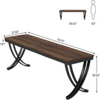Extra Long 2 Person Desk With X Legs - Brown / Black
