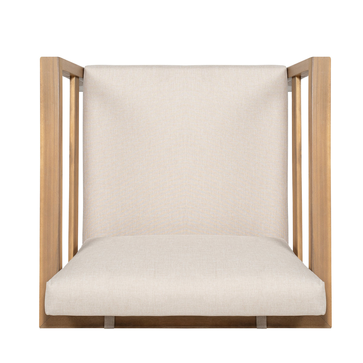 Acacia Wood Outdoor Club Chair with Arms - Removable Cushions
