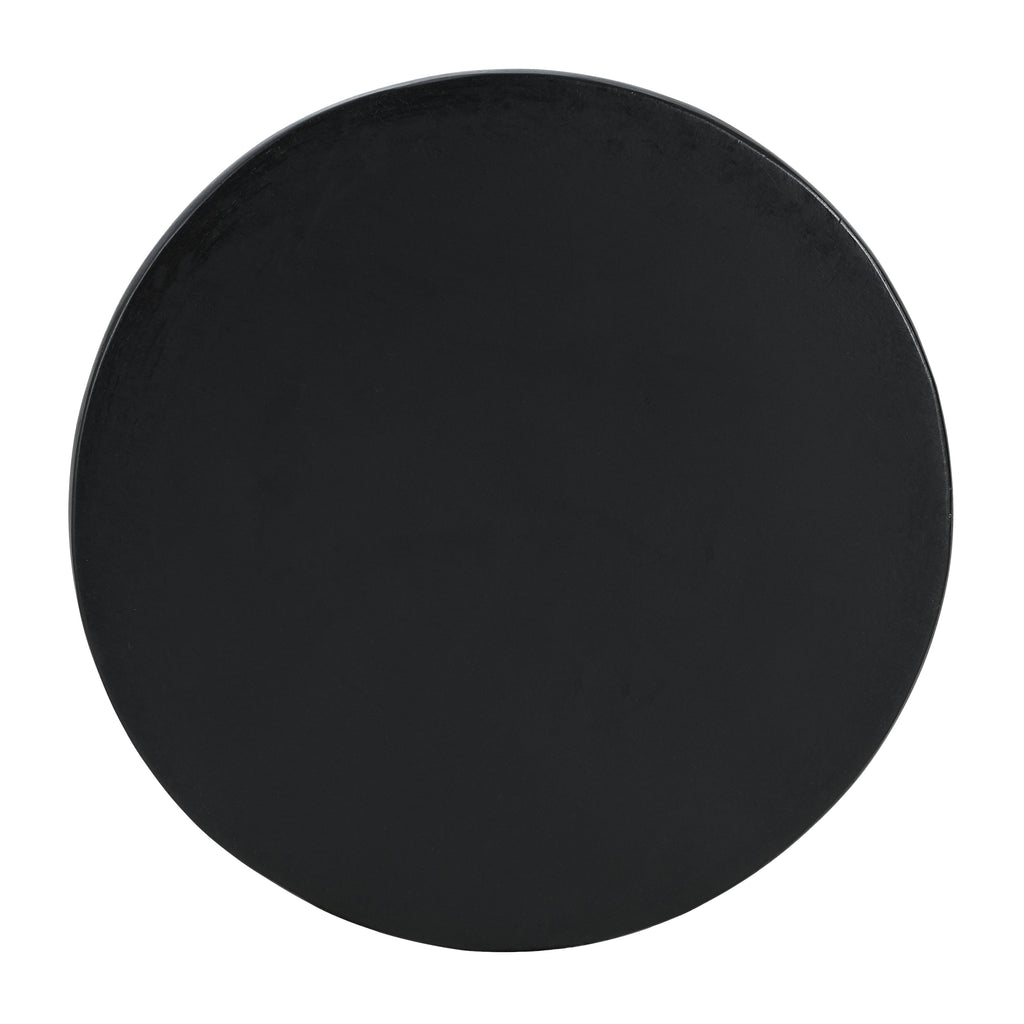 Modern Concrete Side Table with Matte Black Finish - Outdoor & Indoor