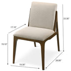 Elegant Dining Chair Set with Upholstered Fabric - Light Brown or Beige