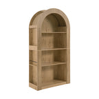 78.74" Tall Arched Bookcase with 4-Tier Shelving - Natural