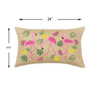 Summer Outdoor Lumbar Flamingo Pillows - Multi