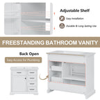 36" Bathroom Vanity with Sink and Soft Close Hinges - Dark Gray or White