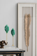 Leaf Framed Wall Art with Vintage Design - Gold