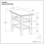Acadian - Narrow Side Table, Handcrafted