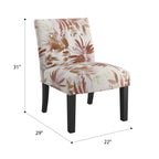 Floral Accent Chair with Modern Design - Red