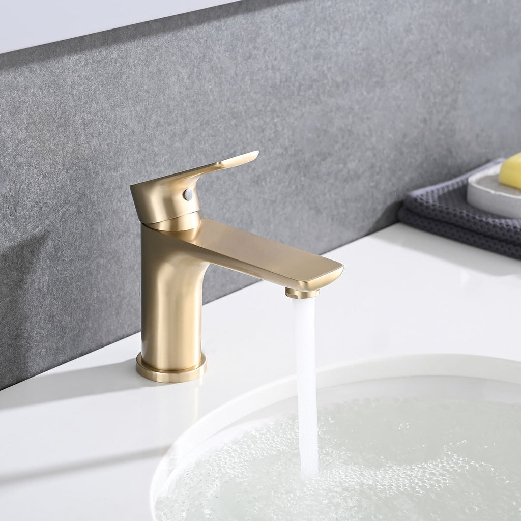 Modern Bathroom Sink Faucet with Single Handle - Gold or Black