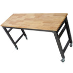 Premium Rolling Workbench with Adjustable Height - Dark Gray,Wood