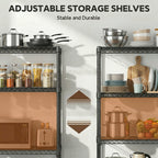 6-Tier Metal Storage Shelves with 2100LBS Capacity - Carbon Steel