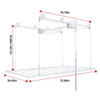 Overhead Garage Storage Rack with Crank System - Black or White