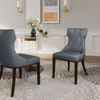 Reine Dining Chair Set of 2 with Solid Wood Frame and Classic Design - Multiple Colors
