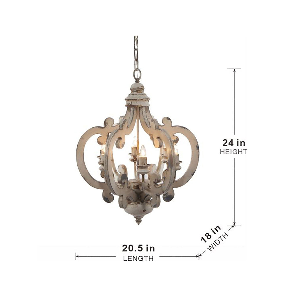 Farmhouse Chandelier with Adjustable Chain - Multiple Colors
