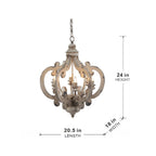 Farmhouse Chandelier with Adjustable Chain - Multiple Colors