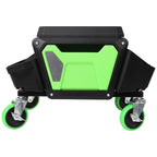 Heavy Duty Mechanic Stool with Wheels and Soft Rubber Cushion - Green