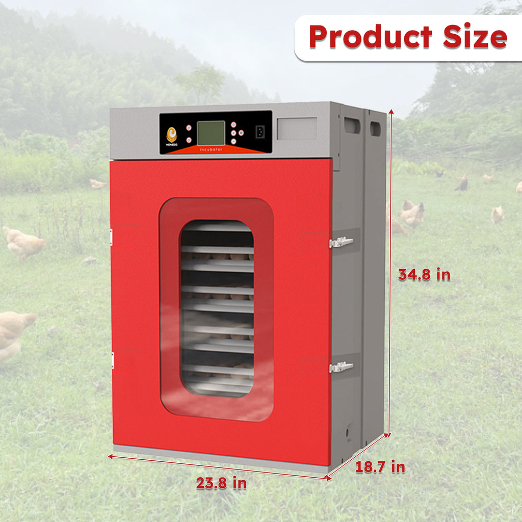 400-Egg Commercial Cabinet Incubator with Digital Controls - Red