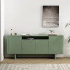 Sideboard With Adjustable Shelves and Soft Close Doors - White, Light Brown, Green