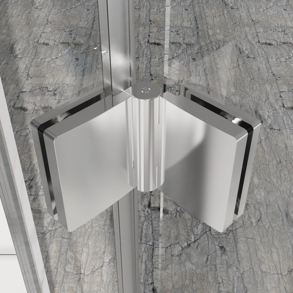 Frameless Bi Fold Shower Doors with Tempered Glass - Chrome