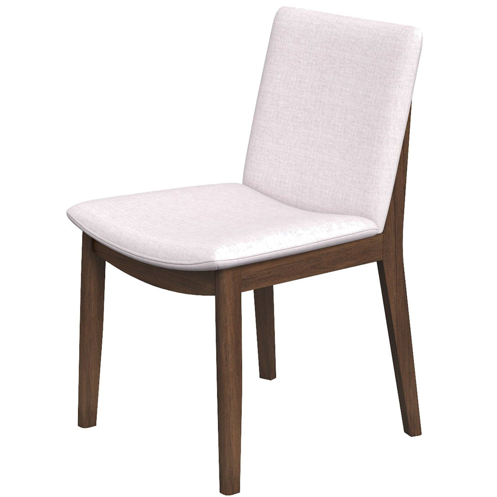 Mid-Century Modern Solid Wood Dining Chair Set with Fabric Upholstery - Multiple Colors