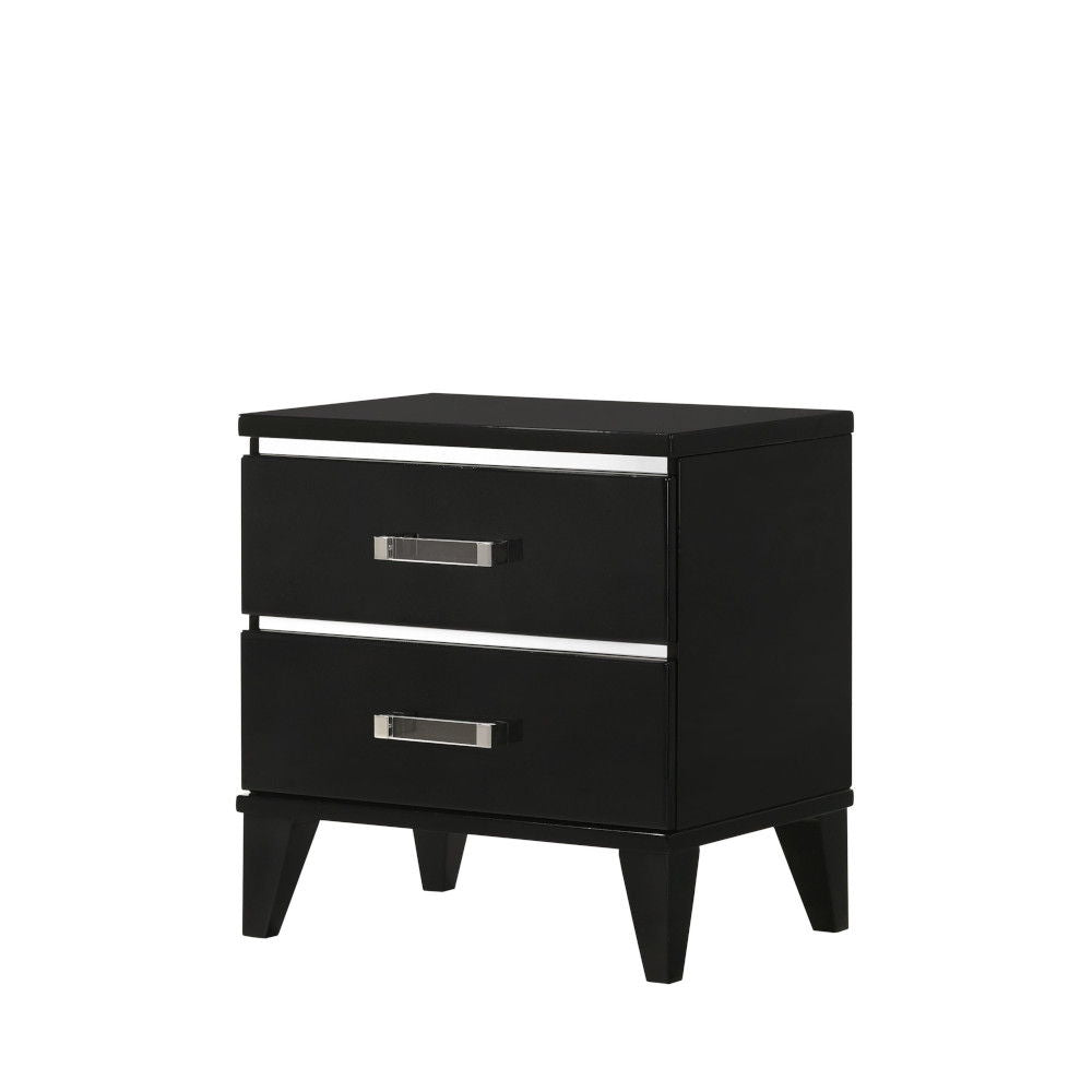 Chelsie Nightstand with Spacious Storage - Black