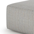 Patterned Grey Melange Square Accent Pouf with Polystyrene Fill - Grey