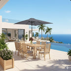 Rectangular Patio Umbrella with Crank Tilt - UV-Resistant Canopy