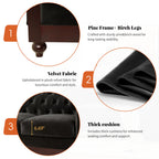 VIVALUX 59.44" Chesterfield Velvet Loveseat Sofa