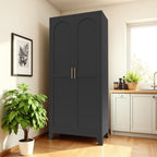 Shapely Doors Metal Storage Cabinet with Adjustable Shelves - White, Black, or Beige