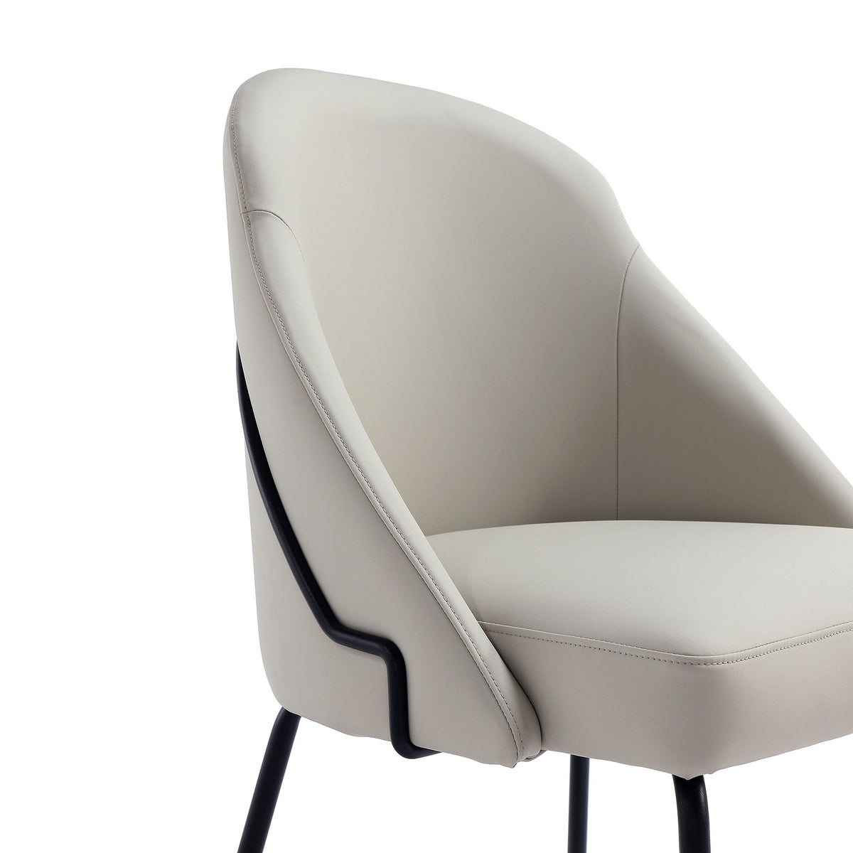 Modern Vegan Upholstered Dining Chair with High-Density Foam - Beige, Gray, or White