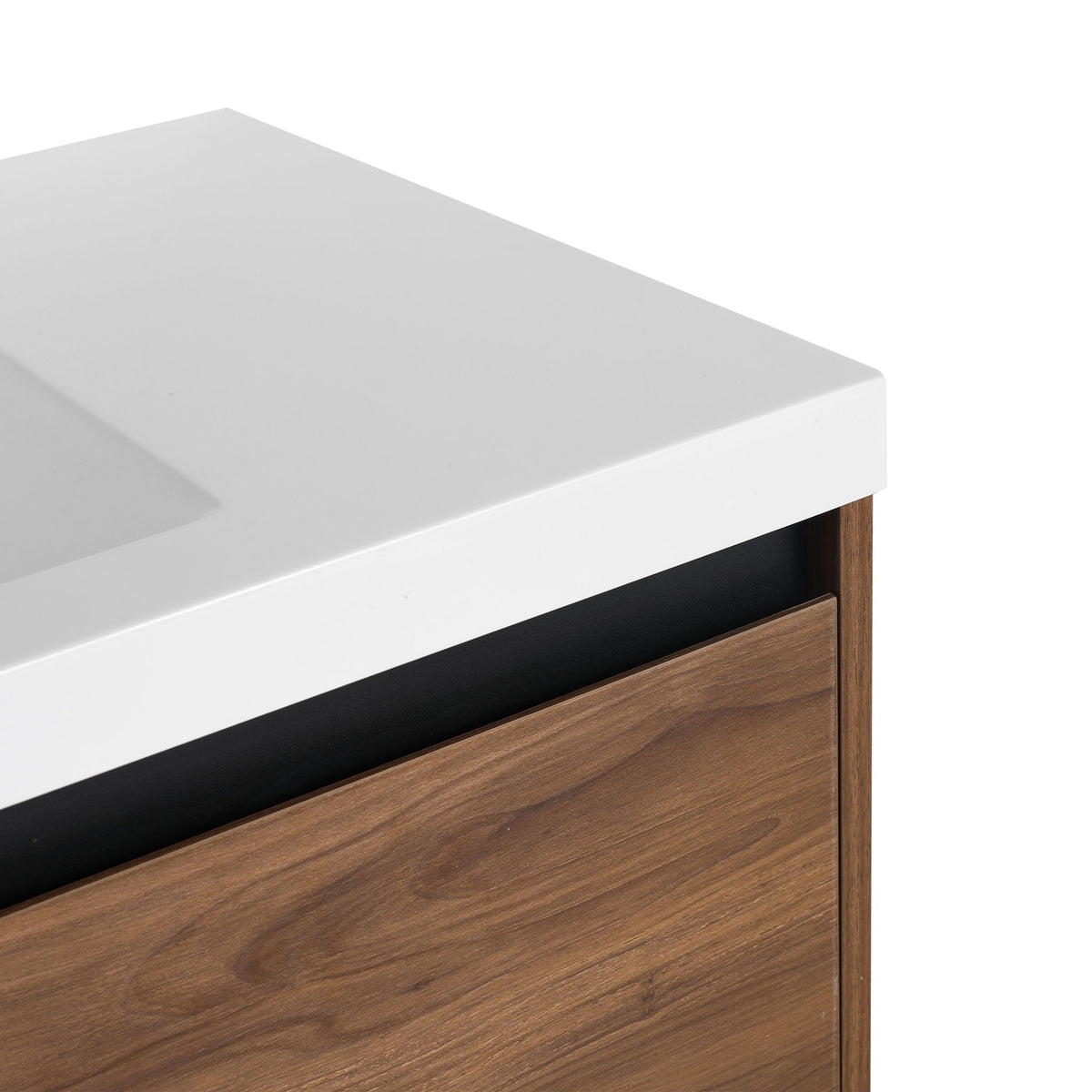 Bathroom Vanity Set with Resin Countertop Sink - Dark Brown