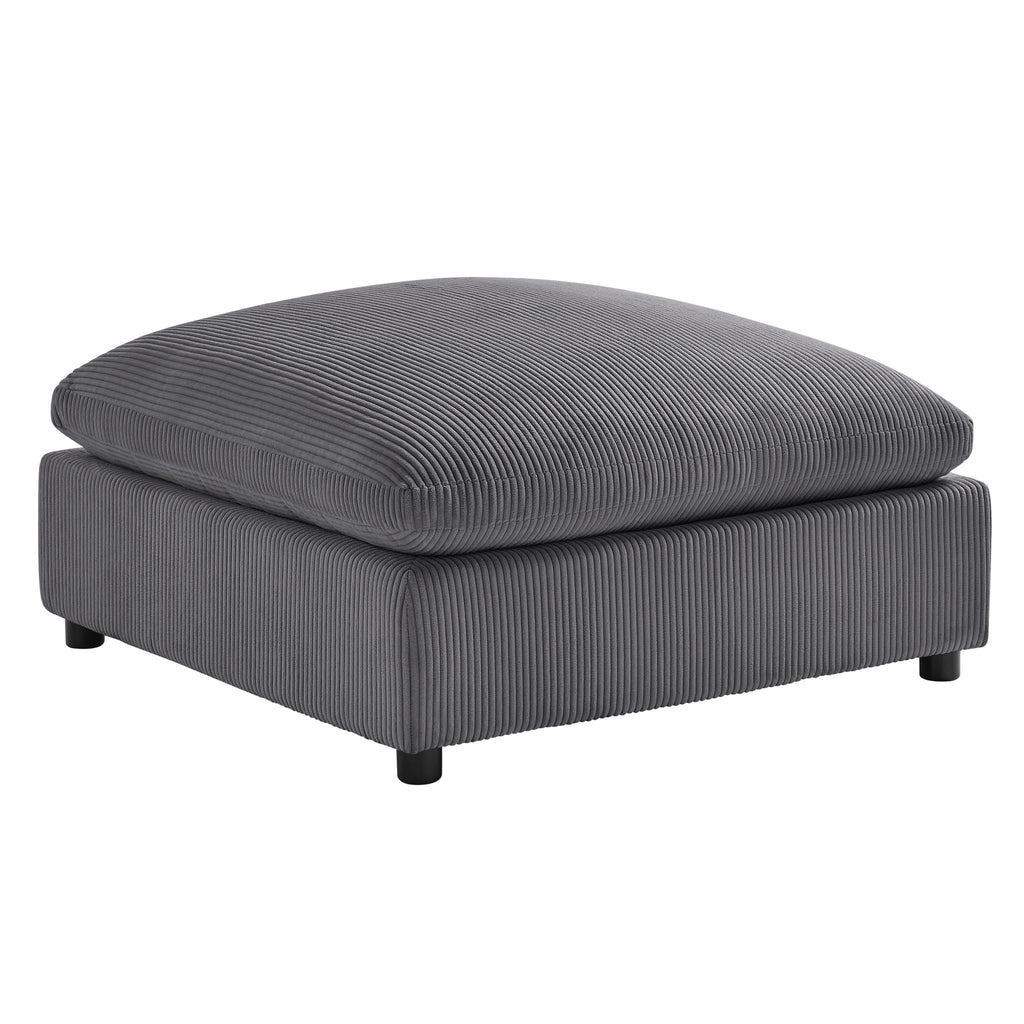 Chelsea Upholstered Ottoman with Removable Covers - Dark Gray or Beige