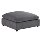 Chelsea Upholstered Ottoman with Removable Covers - Dark Gray or Beige