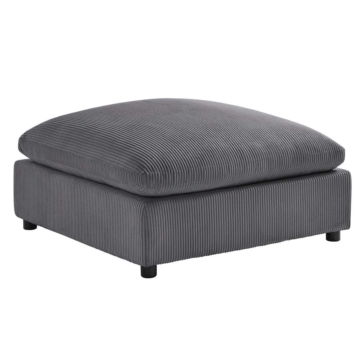 Chelsea Upholstered Ottoman with Removable Covers - Dark Gray or Beige