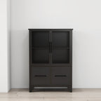 Storage Cabinet With 4 Iron Doors - Black