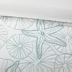 White King Comforter Set with Coastal Embroidery - 100% Cotton