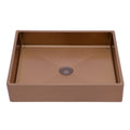 Stainless Steel Bathroom Sink with Pop Up Drain - Rose Gold 19" x 15"