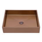 Stainless Steel Bathroom Sink with Pop Up Drain - Rose Gold 19" x 15"